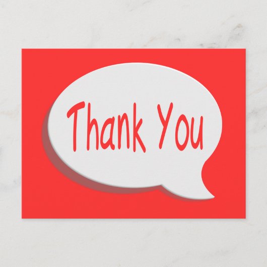 Carte postale Merci rouge et blanc (Devant)