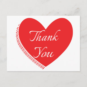 Carte Postale Merci Rouge Et Blanc Coeur Amour