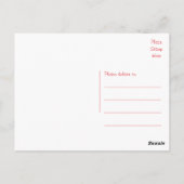 Carte Postale Merci Rouge Et Blanc Double Coeur (Dos)