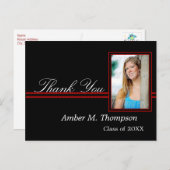 Carte postale Merci rouge et noir (Devant / Derrière)