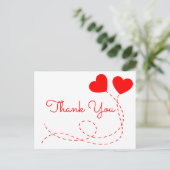 Carte Postale Merci rouge Mariage Fête des mariées des ballons d (Debout devant)