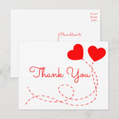 Carte Postale Merci rouge Mariage Fête des mariées des ballons d (Devant / Derrière)