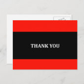 Carte postale Merci rouge, noir et blanc (Devant / Derrière)