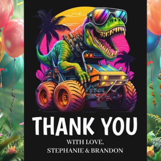 Carte Postale Merci rugissant pour la fête d'anniversaire Dino-M