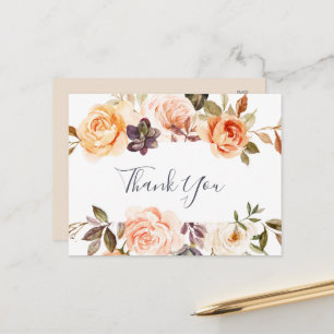 Carte postale Merci Rustic Earth Florals