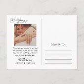 Carte Postale Merci rustique brossé Script Mariage photo (Dos)