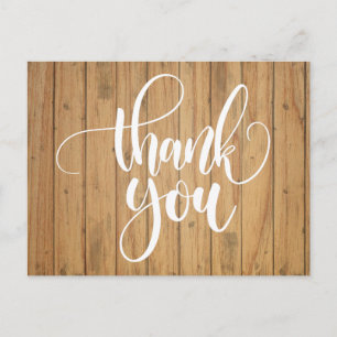 Carte Postale Merci rustique Brown Pays Bois Soirée de Mariage