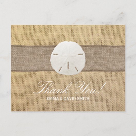 Carte Postale Merci rustique Burlap Dollar (Devant)