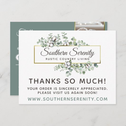 Carte Postale Merci Rustique Coton Sud 4-Photo (Devant / Derrière)