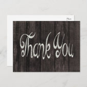 Carte postale Merci rustique en bois noir (Devant / Derrière)