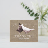 Carte Postale Merci Rustique Inséparable Burlap (Debout devant)