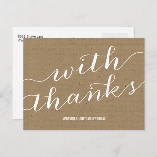 Carte Postale Merci Rustique Kraft papier (Devant / Derrière)
