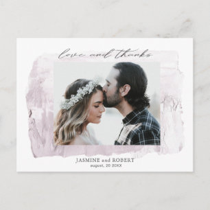 Carte postale Merci rustique pastel avec photo