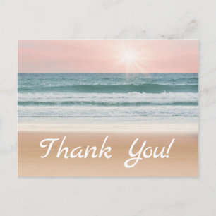 Carte Postale Merci. Sable, ciel et mer.