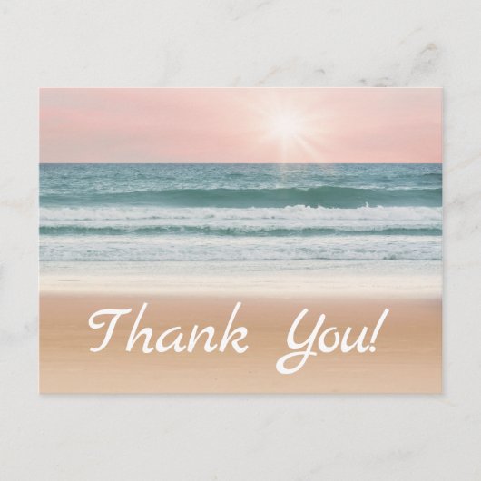 Carte Postale Merci. Sable, ciel et mer. (Devant)