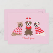 Carte Postale Merci Saint Valentin American Pit Bull Terrier (Devant / Derrière)