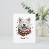 Carte Postale Merci Saint-Valentin Samoyed Chien (Debout devant)