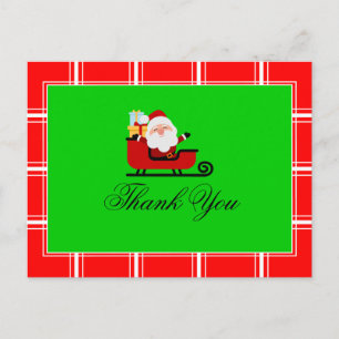 Carte Postale Merci Santa Vert & Rouge
