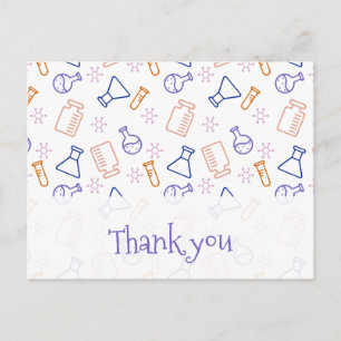 Carte Postale Merci scientifique violet et orange