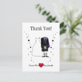 Carte Postale Merci Scottish bride & Groom - violet (Debout devant)