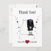 Carte Postale Merci Scottish bride & Groom - violet (Devant / Derrière)