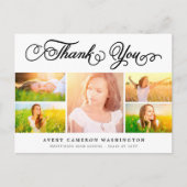 Carte Postale Merci Script élégant 5 Multi Photo Graduation (Devant)