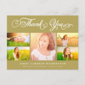 Carte Postale Merci Script élégant 5 Multi Photo Graduation (Devant)