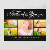 Carte Postale Merci Script élégant 5 Multi Photo Graduation (Devant)