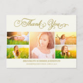 Carte Postale Merci Script élégant 5 Multi Photo Graduation (Devant)