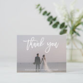 Carte Postale Merci | Script moderne avec photo Mariage (Debout devant)