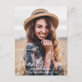 Carte Postale merci script moderne diplôme photo (Devant)