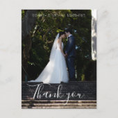 Carte Postale Merci script personnalisé photo mariage merci (Devant)