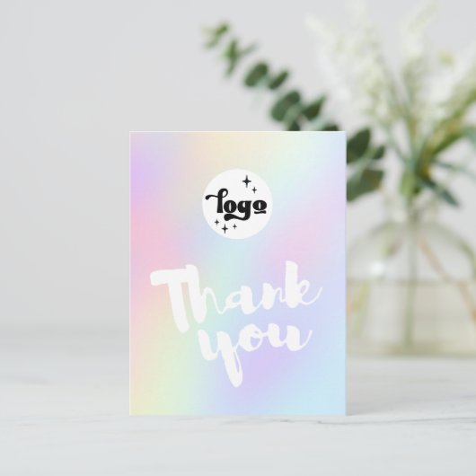 Carte Postale merci script sur les couleurs pastel arrière - pla (Debout devant)