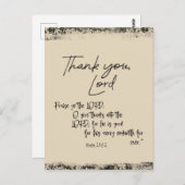 Carte Postale Merci Seigneur avec Psaumes Bible Verse (Devant / Derrière)