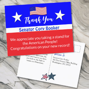 Carte Postale Merci Sénateur Cory Booker Personnalisé