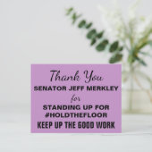 Carte Postale Merci Sénateur Merkley #HoldTheFloor Résister (Debout devant)