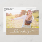 Carte postale Merci Shabby Chic Script Graduation (Devant / Derrière)