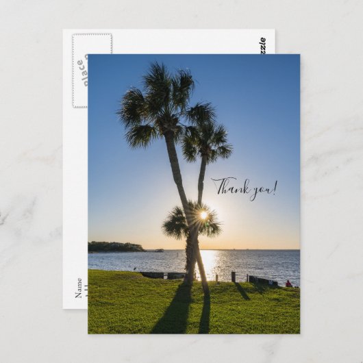 Carte postale Merci silhouette de ciseaux palmier (Devant / Derrière)