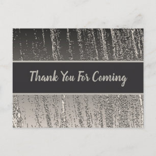 Carte Postale Merci Silver Metallic Stripe Shower Invité