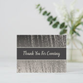 Carte Postale Merci Silver Metallic Stripe Shower Invité (Debout devant)