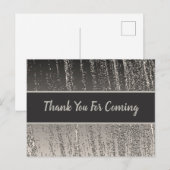 Carte Postale Merci Silver Metallic Stripe Shower Invité (Devant / Derrière)
