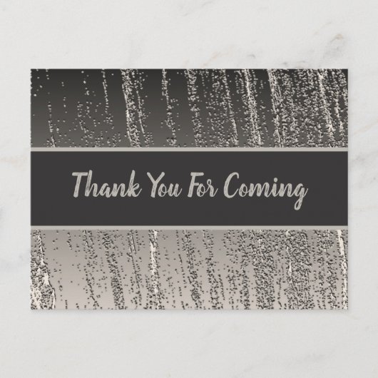 Carte Postale Merci Silver Metallic Stripe Shower Invité (Devant)