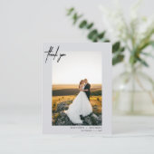 Carte Postale Merci simple à la main en  gris photo (Debout devant)