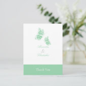 Carte Postale Merci simple à papillon vert (Debout devant)