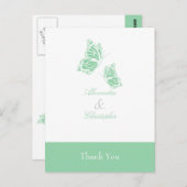 Carte Postale Merci simple à papillon vert (Devant / Derrière)