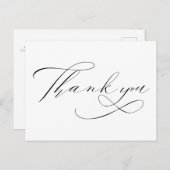 Carte Postale Merci Simple Élégant Moderne Calligraphie Script (Devant / Derrière)