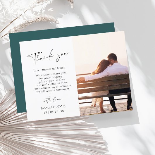 Carte Postale Merci simple Emerald Green Photo Mariage