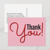 Carte postale « Merci ! » simple et élégante (Devant / Derrière)