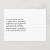 Carte postale « Merci ! » simple et élégante (Dos)