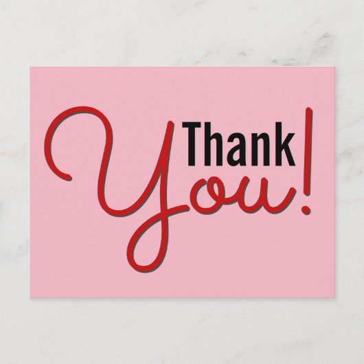 Carte postale « Merci ! » simple et élégante (Devant)